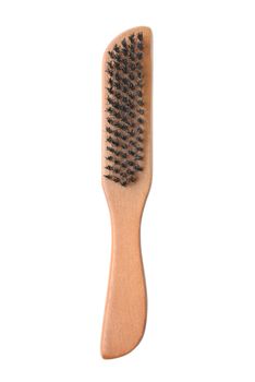 Natural bristles hair brush isolated