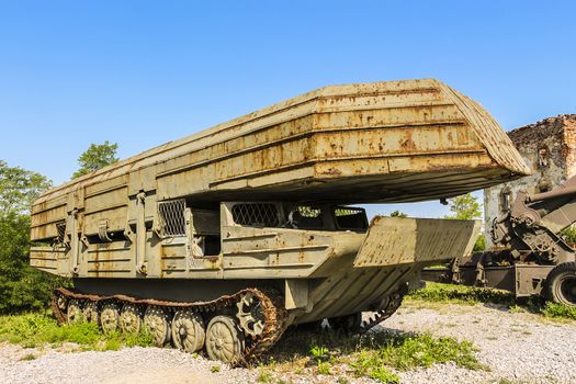Amphibious military vehicle at The Museum of Army Collections from the Croatian Homeland War