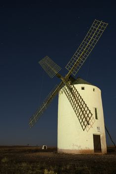 Windmills, Wind energy, Nocturnal Campo de Criptana, Ciudad Real