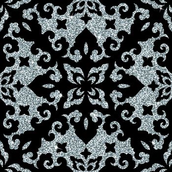 Seamless vector pattern. Traditional asian ornamental motive. Seamless background from a oriental silver ornament, fashionable modern wallpaper or textile. Elegant luxury tiled design.