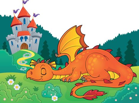 Sleeping dragon theme image 4 - eps10 vector illustration.