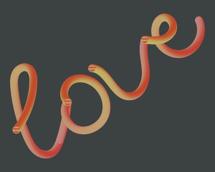 3D Vector tube of the symbol love