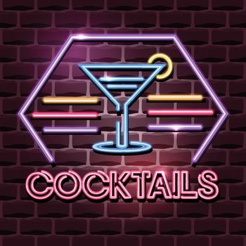 cocktails neon advertising sign