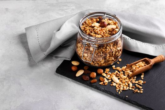 Homemade granola with nuts