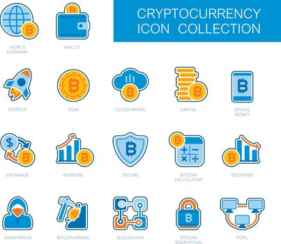 Cryptocurrency and blockchain icons