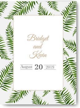 Wedding invitation Isolated White Background With Gradient Mesh, Vector Illustration