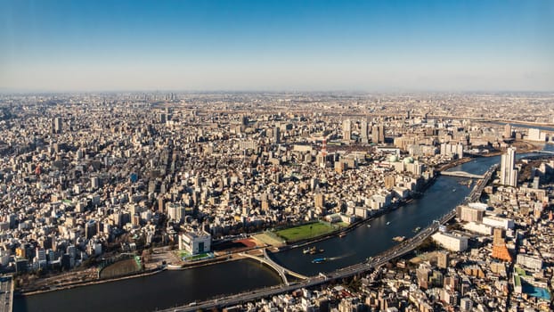 Bird's eye view of Tokyo city