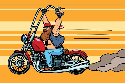 biker on chopper, motorcycle transport