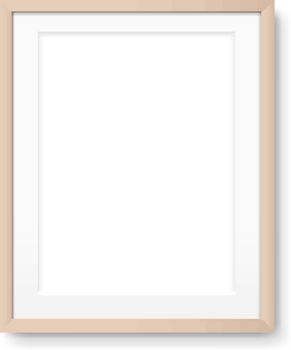 Wood Picture Frame Isolated With Gradient Mesh, Vector Illustration