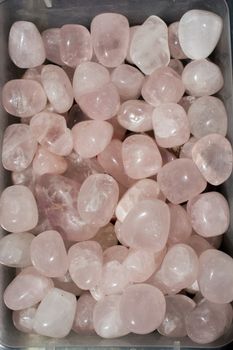 tumbled Rose Quartz gem stone as mineral rock 