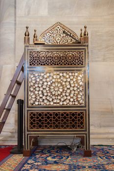 Wooden minbar, sermon pulpit of Ottoman times