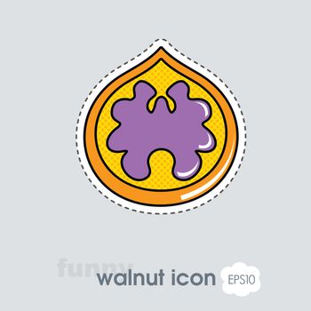 Walnut icon. Walnut fruit sign
