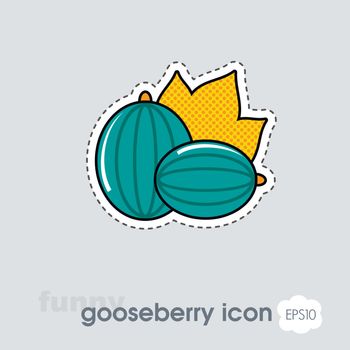Gooseberry icon. Gooseberry berry fruit sign