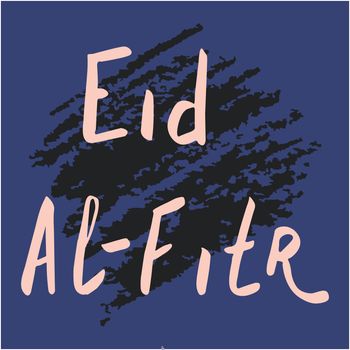 Colorful hand lettering Eid Al Fitr