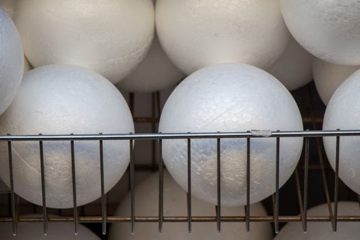 Dozens of styrofoam balls