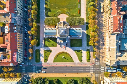Zagreb King Tomislav square landmarks aerial view