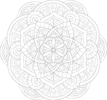 Adult coloring book,page a zen mandala image for relaxing.Line a