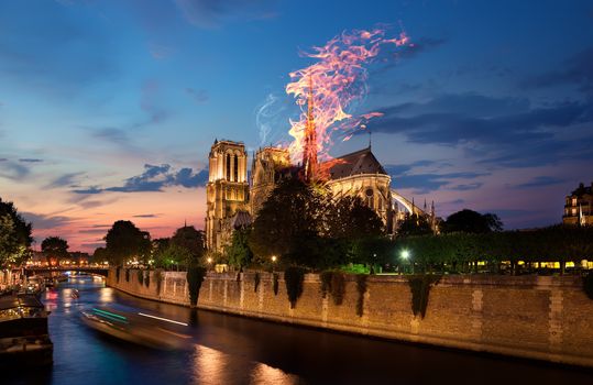 Fire at the Notre Dame