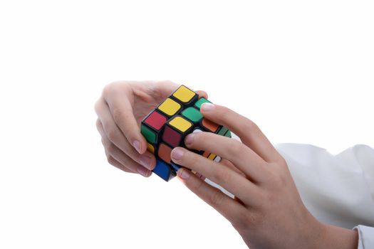 Rubik's cube in hand