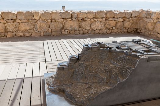 a model of the Northern Palace in Masada
