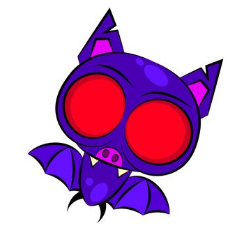 Cartoon Bat Illustration . Logo For Your Needs
