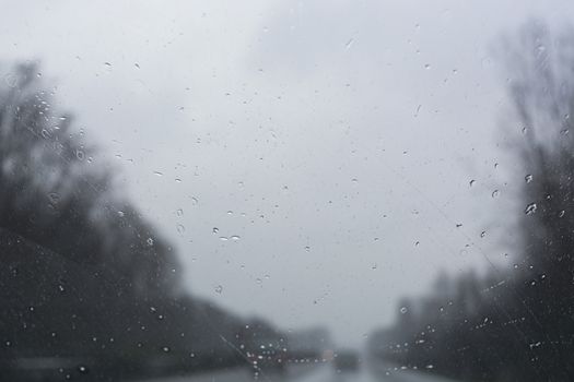 German Autobahn, bad weather conditions    