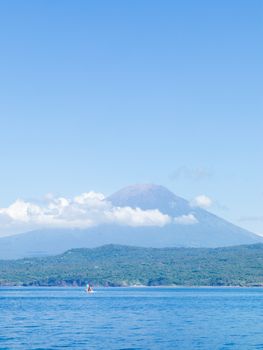 Agung volcano view from the sea. Bali island, Indonesia