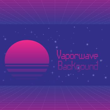Futuristic background with digital landscape, laser grid and tex