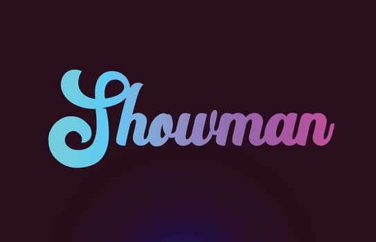 Showman pink word text logo icon design for typography