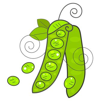 Pea pod icon. Cartoon of pea pod vector icon for web design isolated