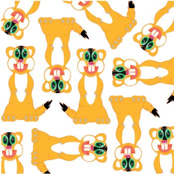 Vector illustration cartoon rodent gopher decorative pattern