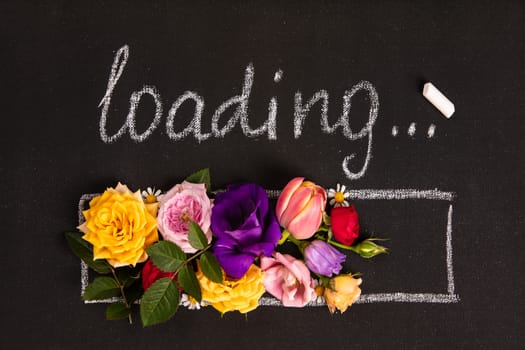 Hand-drown loading bar with flowers