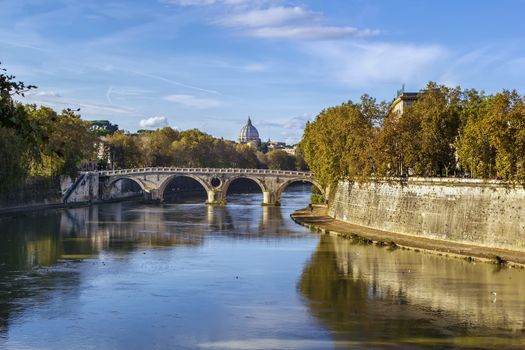 view of the Tiber river, Rome 