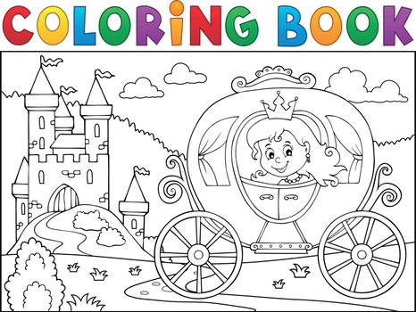 Coloring book princess carriage theme 2