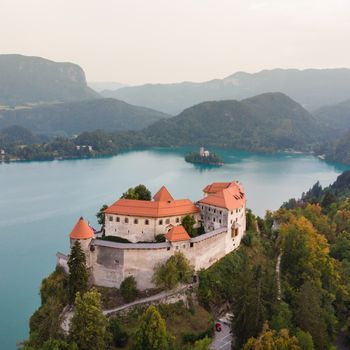 Medieval castle on Bled lake in Slovenia