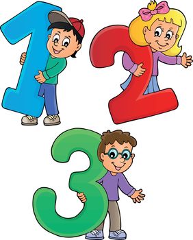 Children with numbers theme 1