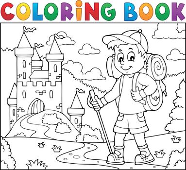 Coloring book hiker boy topic 2