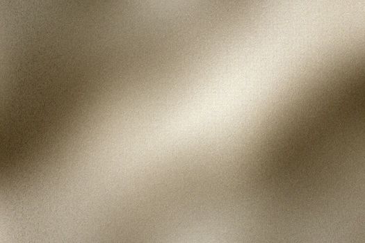 Brushed light brown wave metal wall, abstract texture background