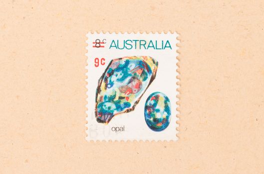 AUSTRALIA - CIRCA 1970: A stamp printed in Australia shows opal, circa 1970