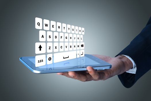 Man showing computer keys
