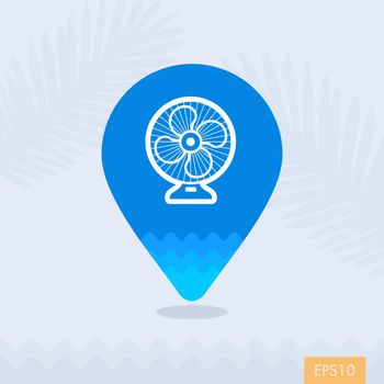 Ventilator pin map icon. Summer. Vacation