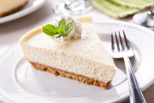 Slice Of Homemade Vanilla Cheesecake