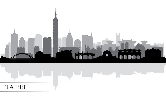 Taipei city skyline silhouette background