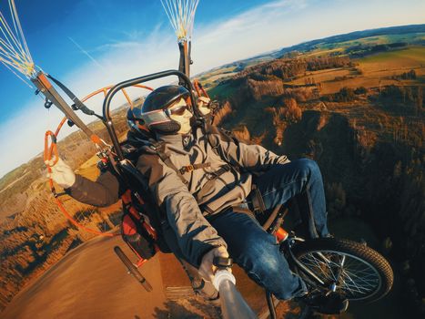 Powered paragliding tandem flight