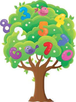 Tree with numbers topic image 1 - eps10 vector illustration.