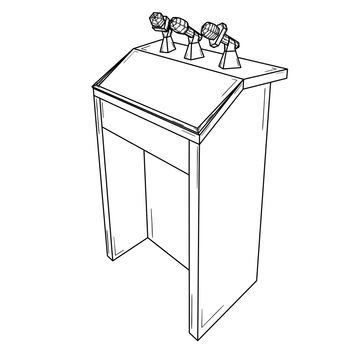 podium for political speech with microphones