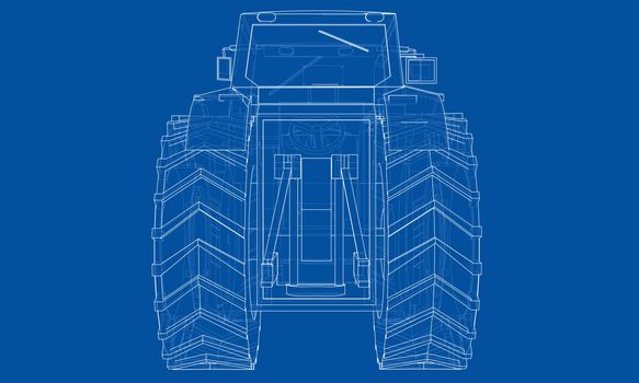 Farm Tractor Concept. Vector