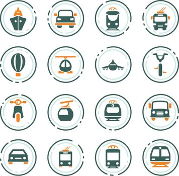 Public transport icon set for web sites and user interface