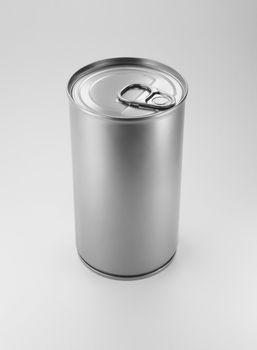 aluminum tin on white background