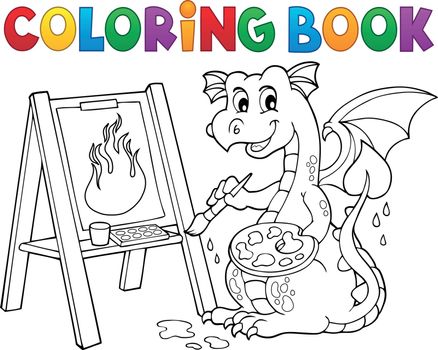 Coloring book painting dragon theme 2